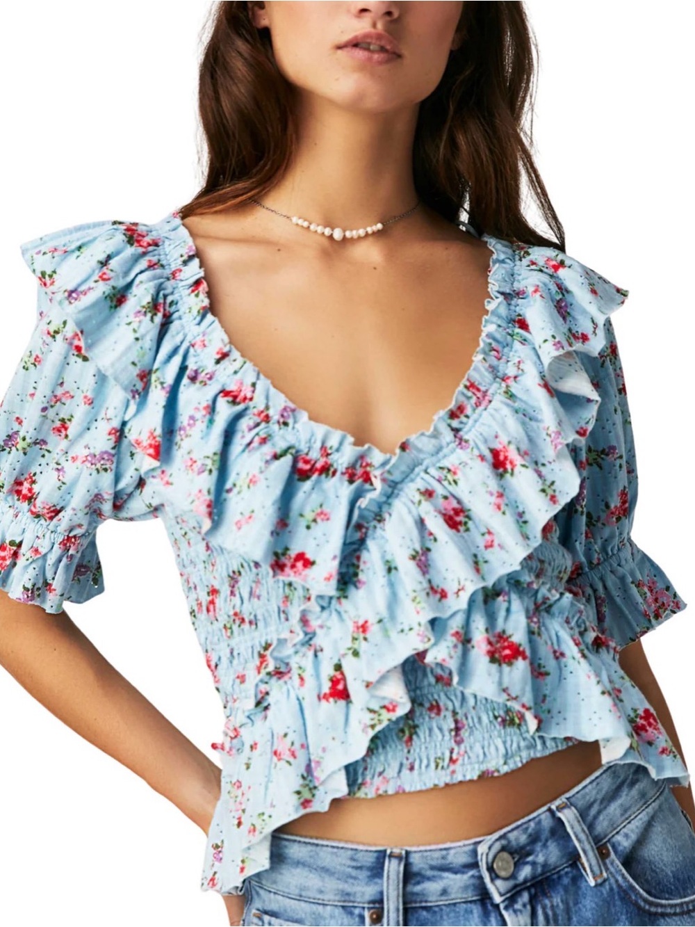Floral Ruffle Blouse